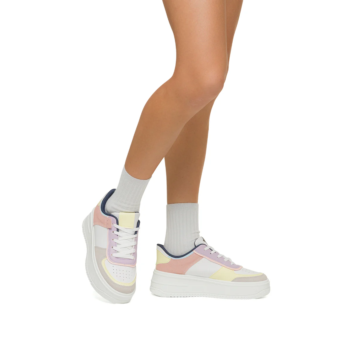 Sneakers bianche, grigie e rosa da donna con maxi-suola Lora Ferres - Image 10