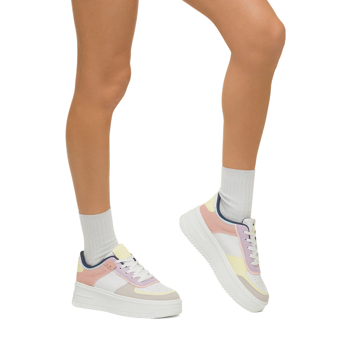 Sneakers bianche, grigie e rosa da donna con maxi-suola Lora Ferres - Image 9