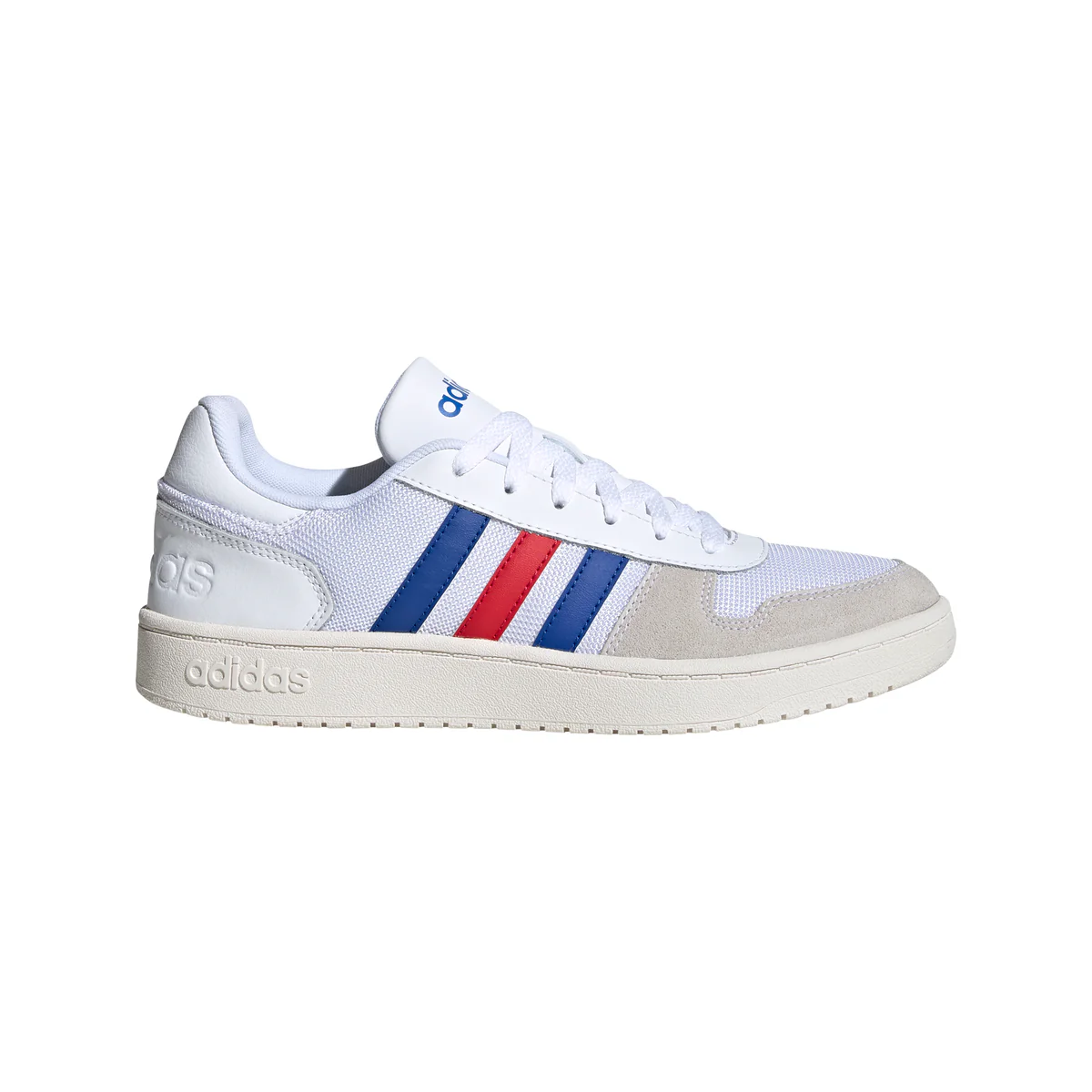 Sneakers bianche in mesh e suede adidas Hoops 2.0