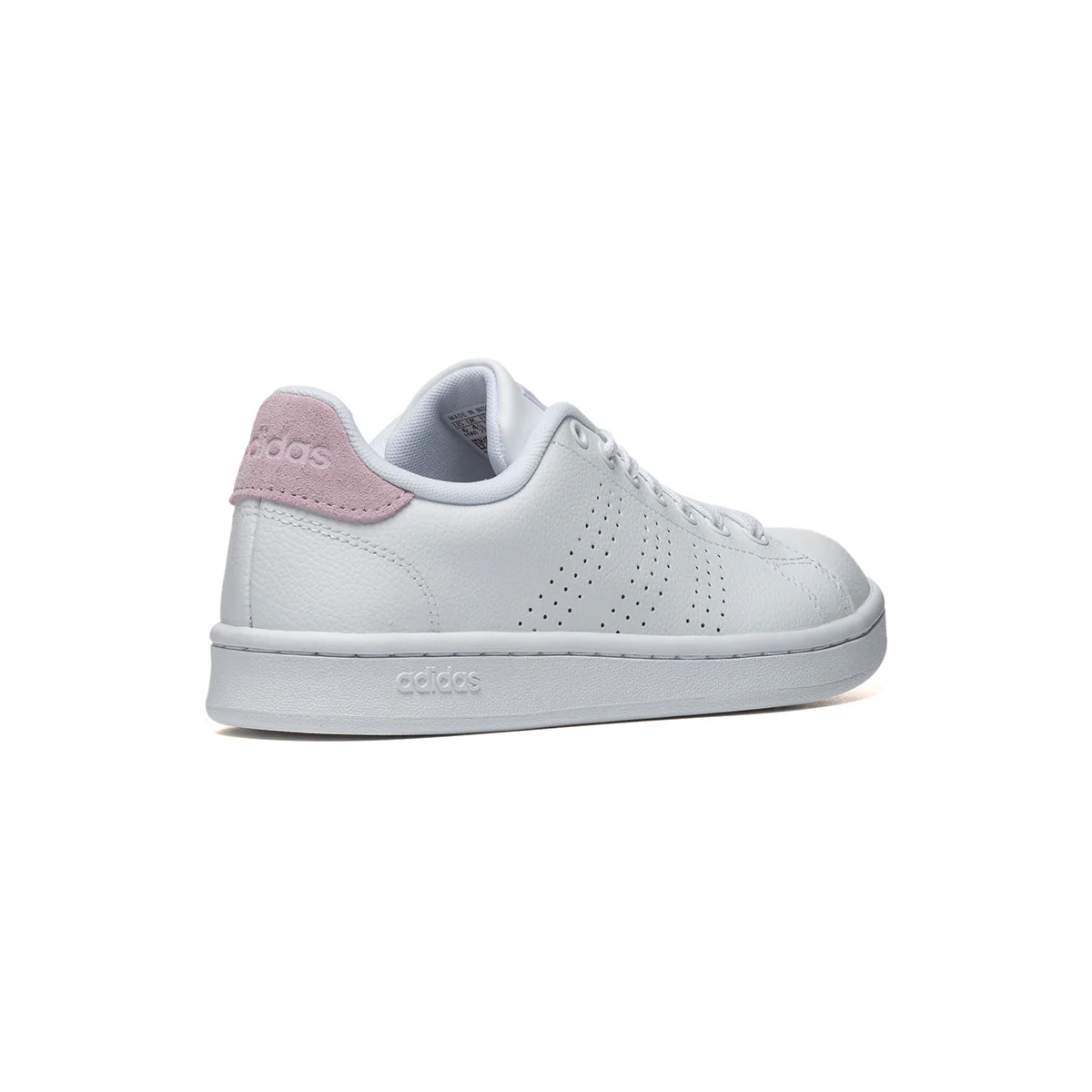 Sneakers bianche in pelle e similpelle con dettagli rosa adidas Advantage - Image 3