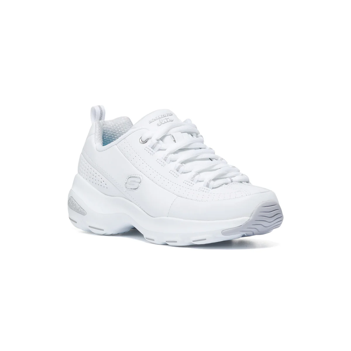 Sneakers bianche in pelle e similpelle con sottopiede Memory Foam Skechers D'Lite Ultra Illusions - Image 2