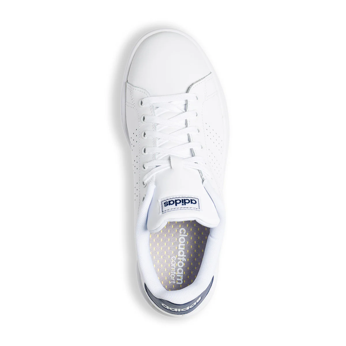 Sneakers bianche in pelle e similpelle con strisce traforate adidas Advantage - Image 8