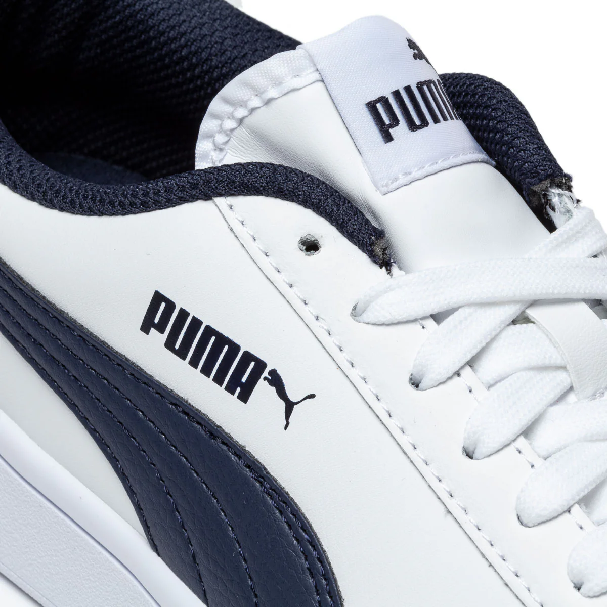 Sneakers bianche in pelle e similpelle con striscia laterale Puma Smash V2 L Jr - Image 7