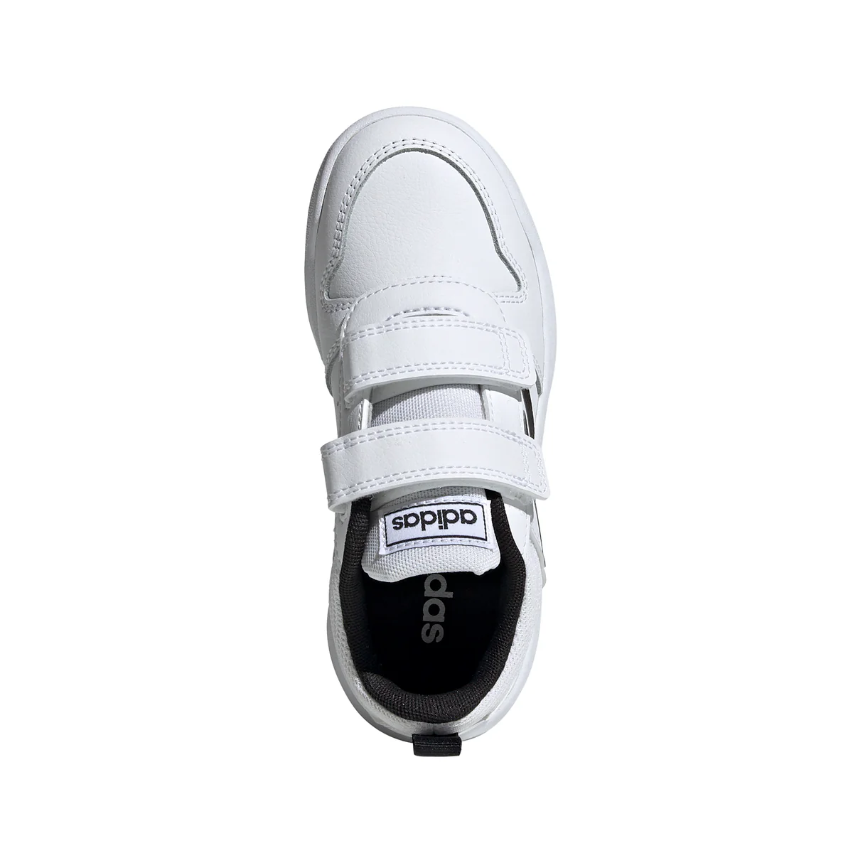 Sneakers bianche in similpelle e tessuto con strisce a contrasto adidas Tensaur C - Image 3