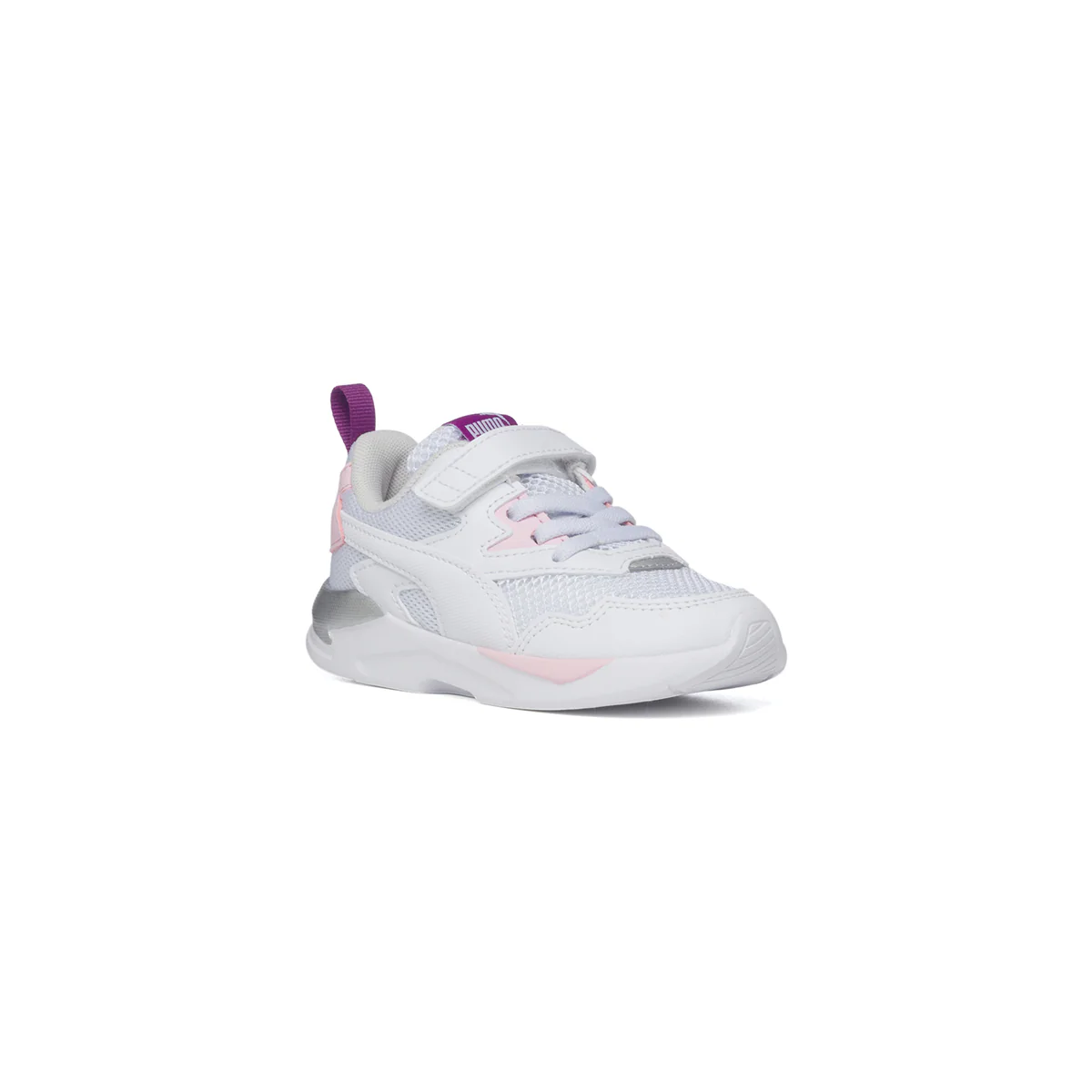 Sneakers bianche in similpelle e tessuto mesh con dettagli rosa e argento Puma X-Ray Lite Ac Inf - Image 2