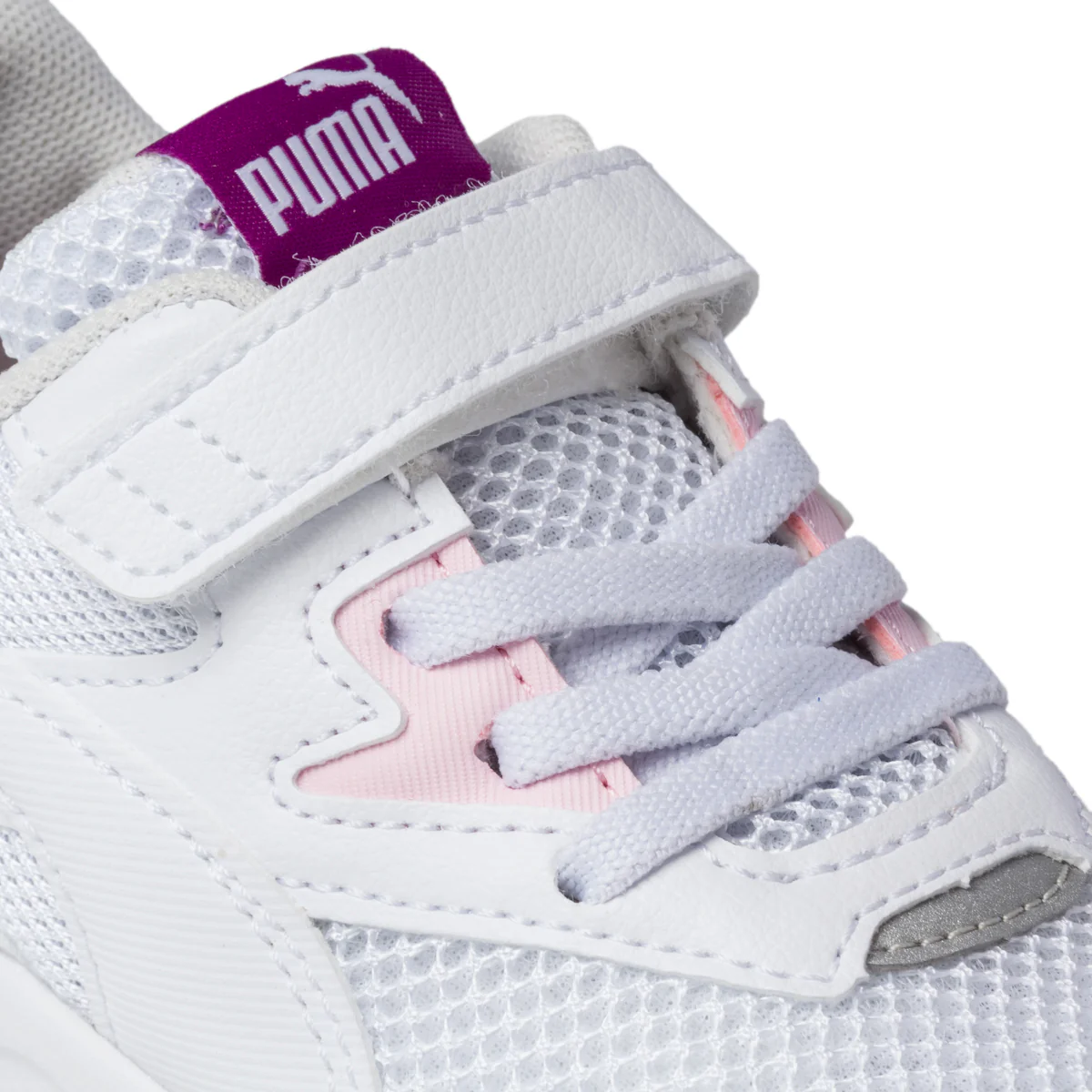 Sneakers bianche in similpelle e tessuto mesh con dettagli rosa e argento Puma X-Ray Lite Ac Inf - Image 6