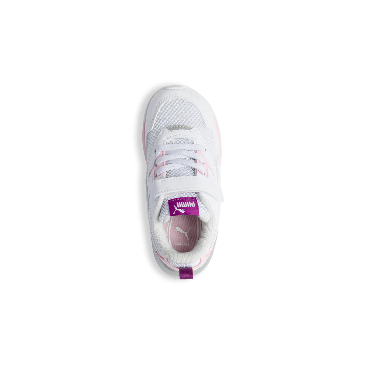 Sneakers bianche in similpelle e tessuto mesh con dettagli rosa e argento Puma X-Ray Lite Ac Inf - Image 8