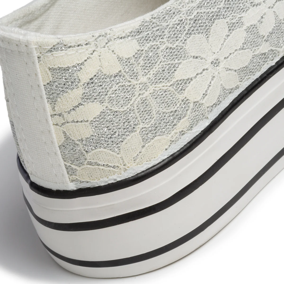 Sneakers bianche in tessuto con fiori ricamati Lora Ferres - Image 7