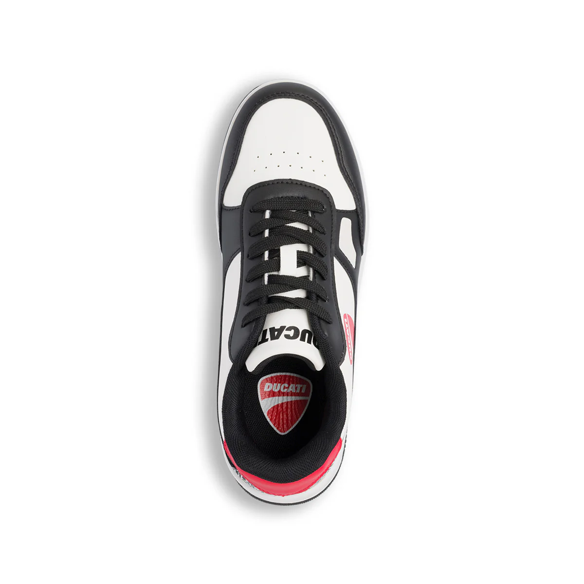 Sneakers bianche nere da ragazzo con logo rosso laterale Ducati Valencia 5 GS - Image 6