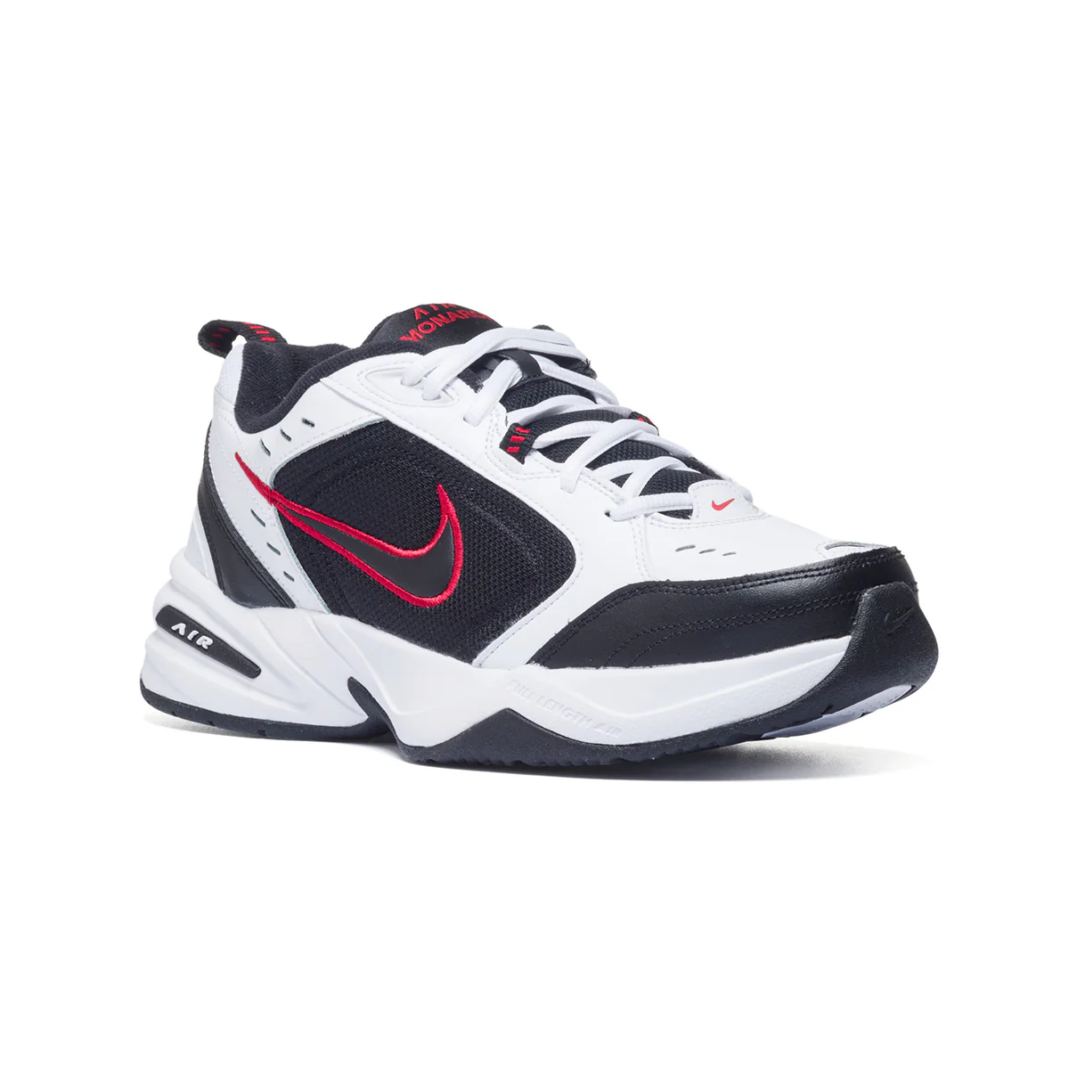 Sneakers bianche, nere e rosse in pelle e similpelle con logo laterale Nike Air Monarch IV - Image 2