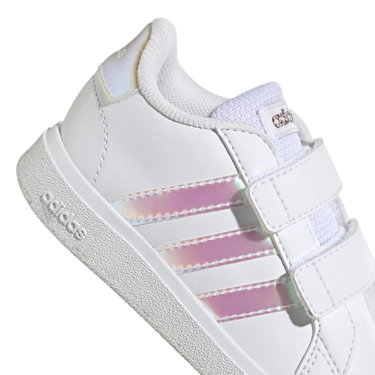Sneakers bianche primi passi da bambina con strisce a contrasto adidas Grand Court 2.0 CF - Image 7