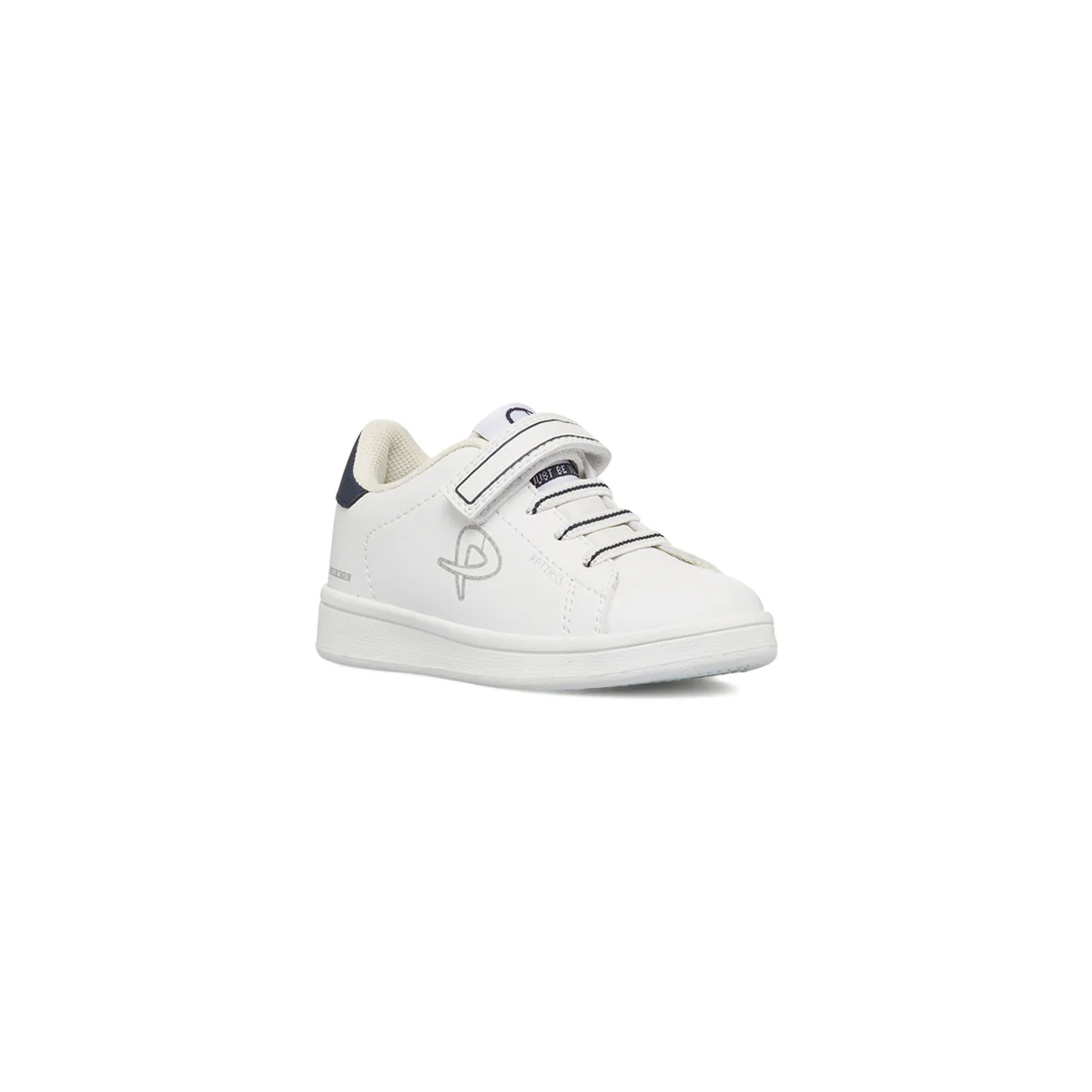 Sneakers bianche primi passi da bambino con dettagli blu P Go - Image 2
