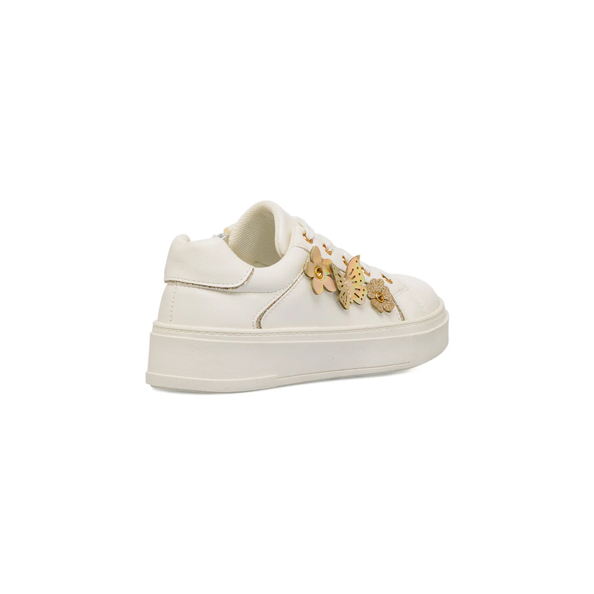 Sneakers bianche da ragazza comode con dettagli floreali Dieci Baci - Image 4