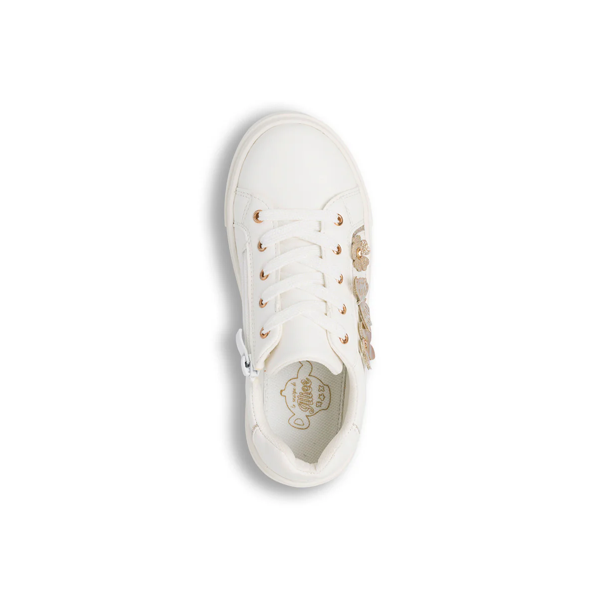 Sneakers bianche da ragazza comode con dettagli floreali Dieci Baci - Image 8