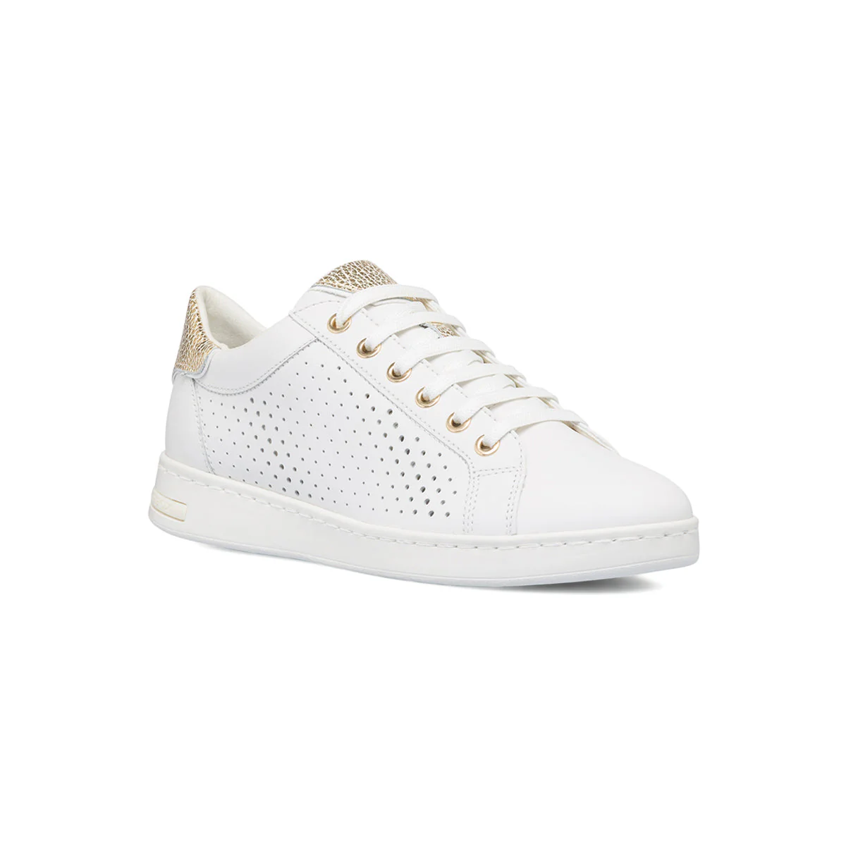 Sneakers bianche traforate in pelle da donna Geox Jaysen - Image 2