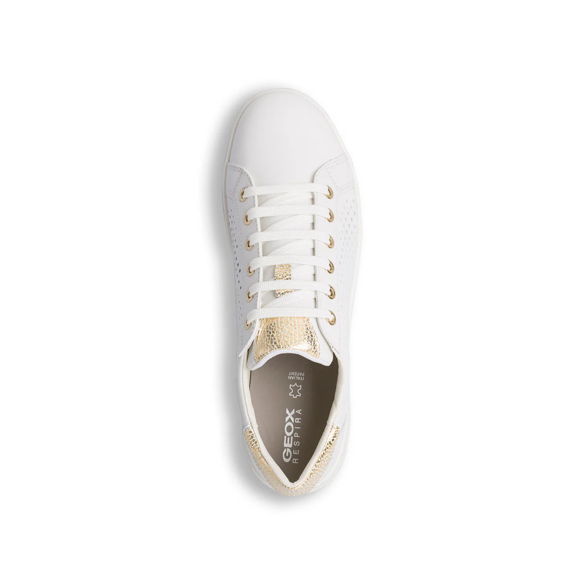Sneakers bianche traforate in pelle da donna Geox Jaysen - Image 7