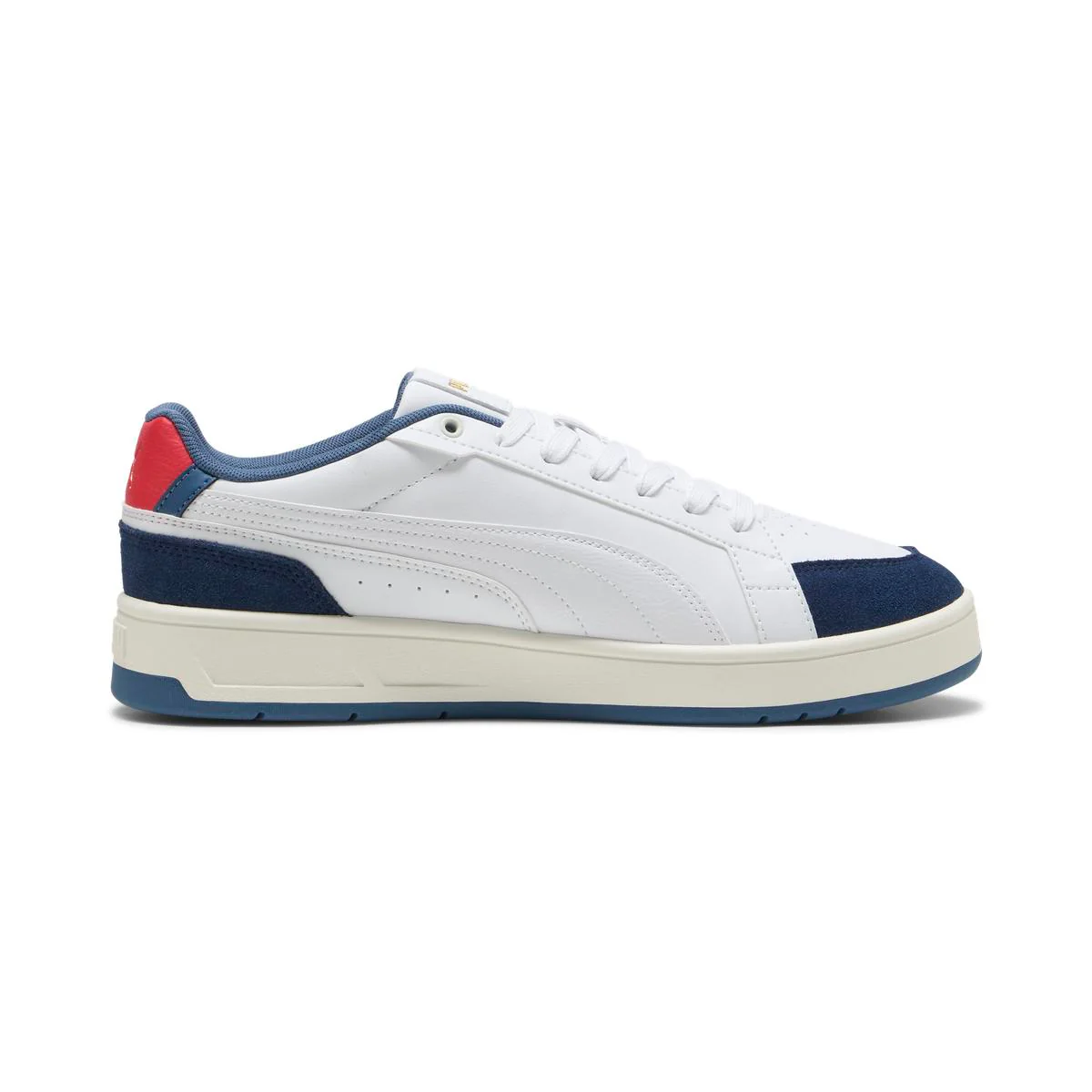 Sneakers bianco con inserti effetto scamosciato blu da Uomo Puma Court - Image 5