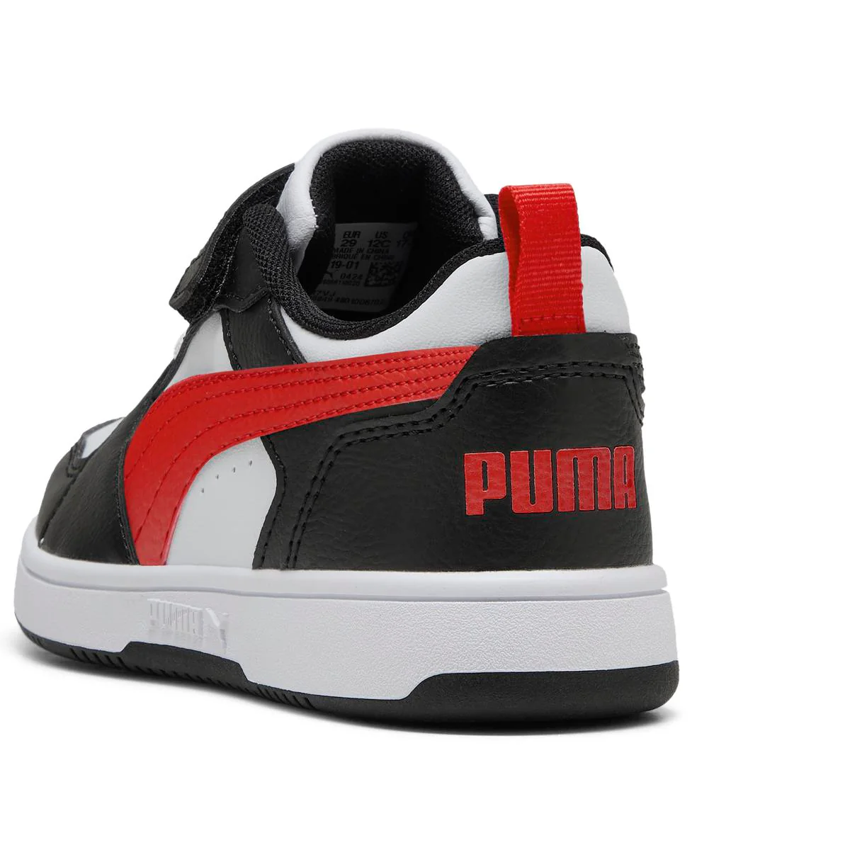 Sneakers bianco e nero da Bambino con strappo Puma Rebound v6 - Image 6
