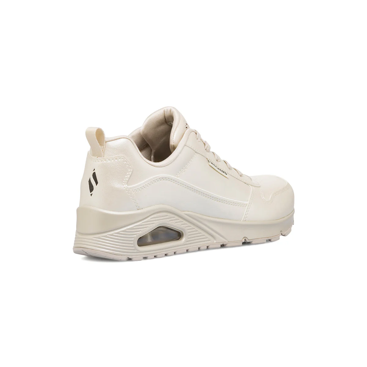 Sneakers bianco effetto perlato da donna con suola ad aria Skechers Uno - Image 3