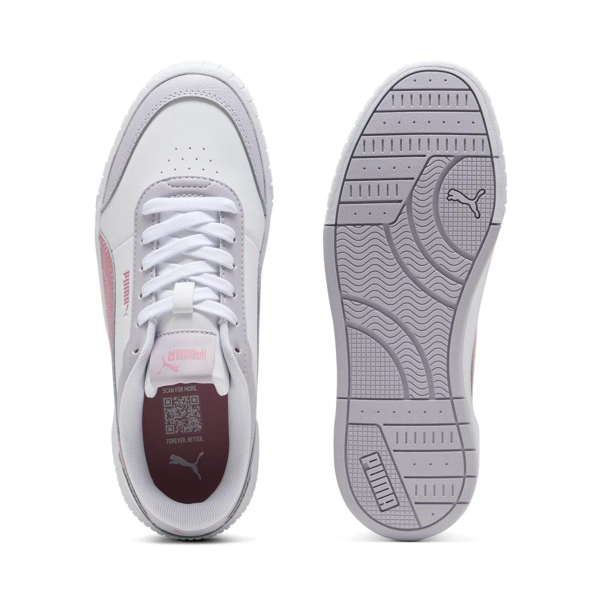 Sneakers bicolore bianche e lilla da Donna Puma Carina Mia - Image 4
