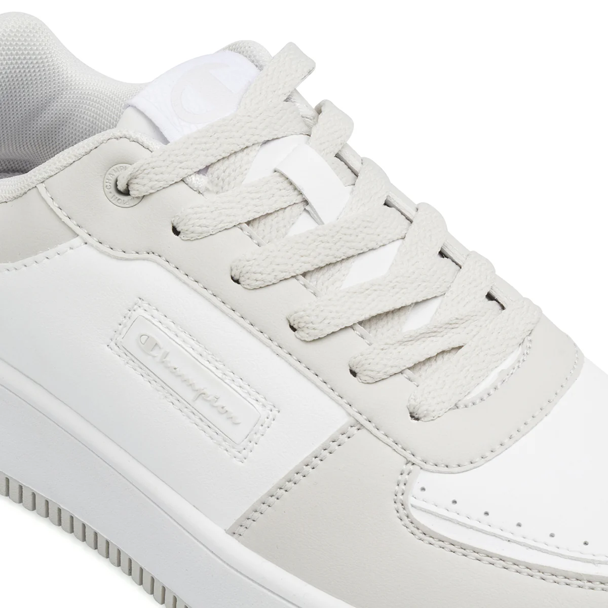 Sneakers bicolore bianco e grigio da Donna con suola platform Champion - Image 5