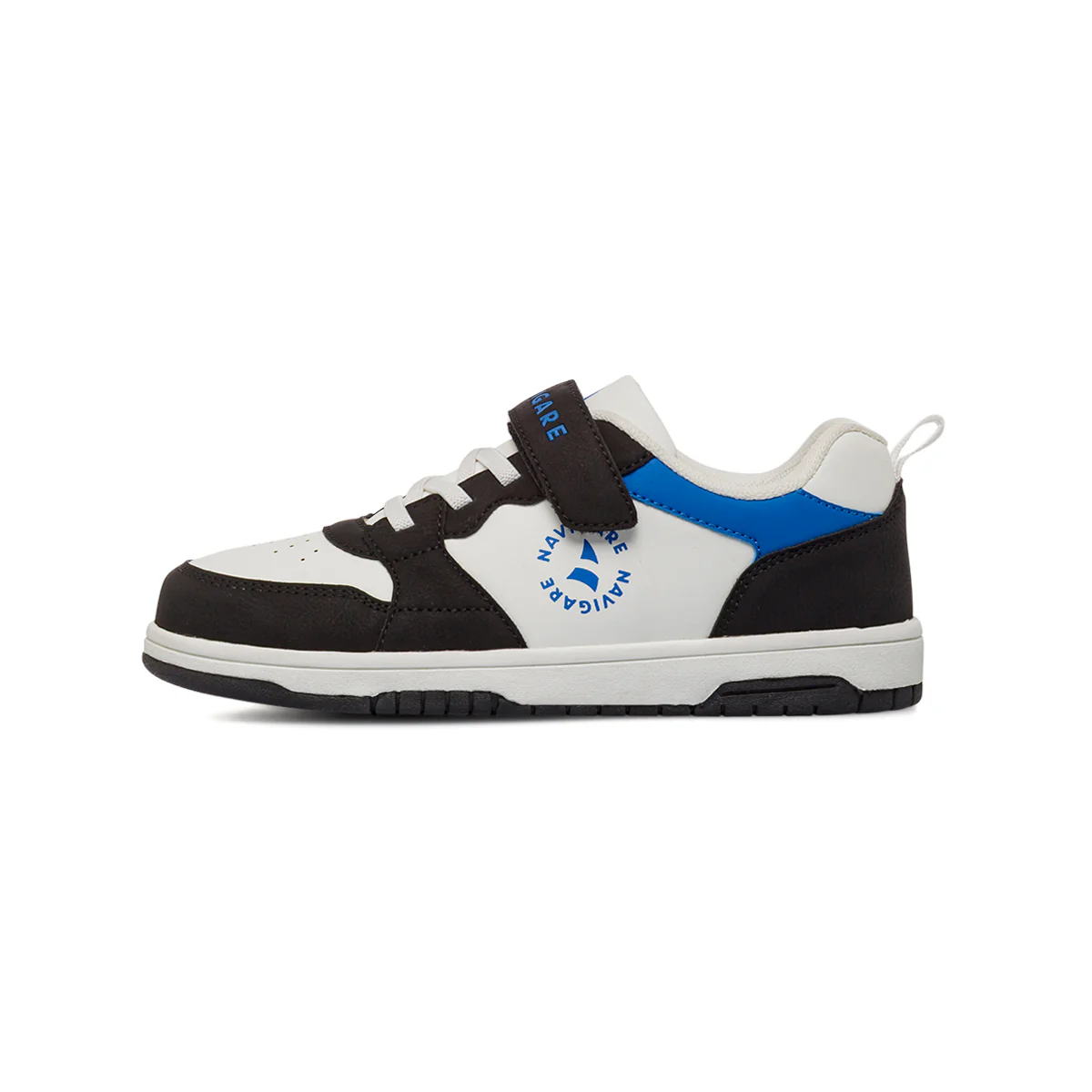 Sneakers bicolore bianco e nero da Ragazzo con strappo Navigare