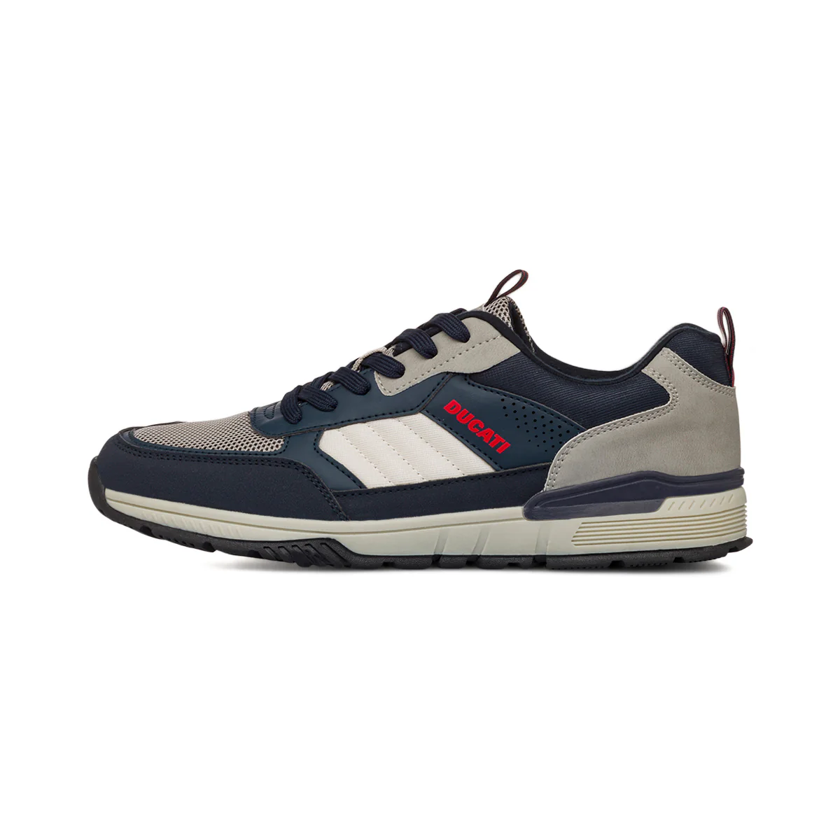 Sneakers bicolore blu e grigio da Uomo con logo laterale Ducati