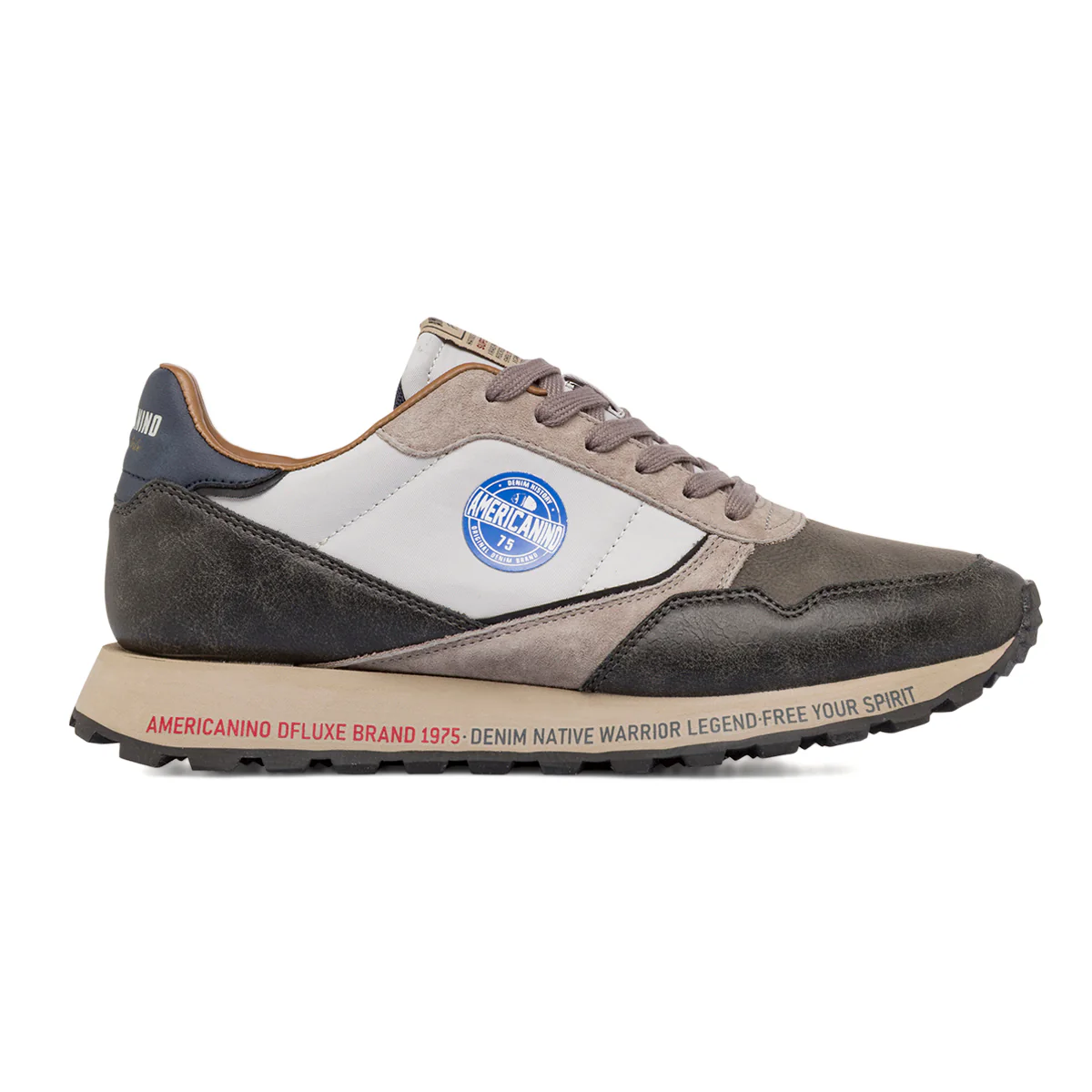 Sneakers bicolore grigio e bianco da Uomo Americanino