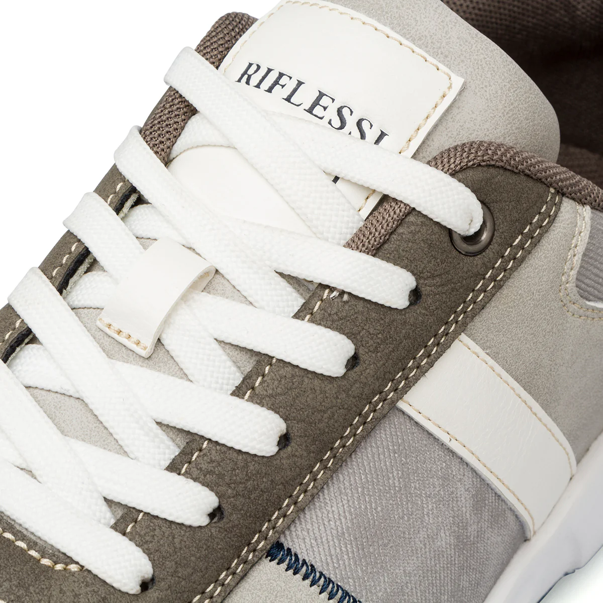 Sneakers bicolore grigio e taupe da Uomo con logo Riflessi Urbani - Image 4