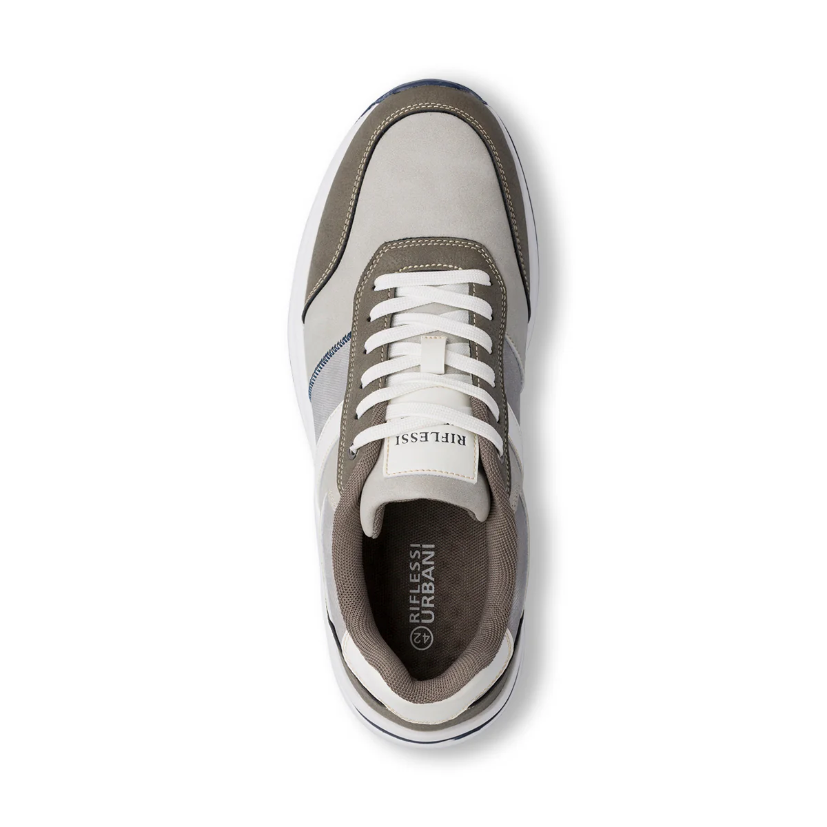 Sneakers bicolore grigio e taupe da Uomo con logo Riflessi Urbani - Image 5