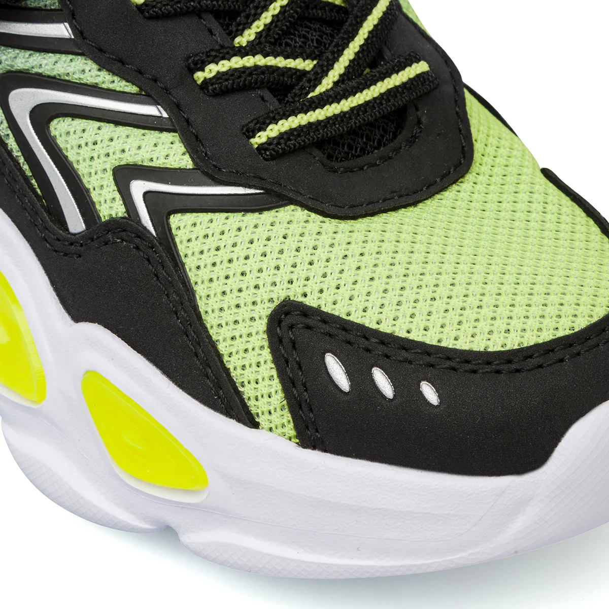 Sneakers bicolore nero e giallo lime con Luci da Bambino Space Boy - Image 4