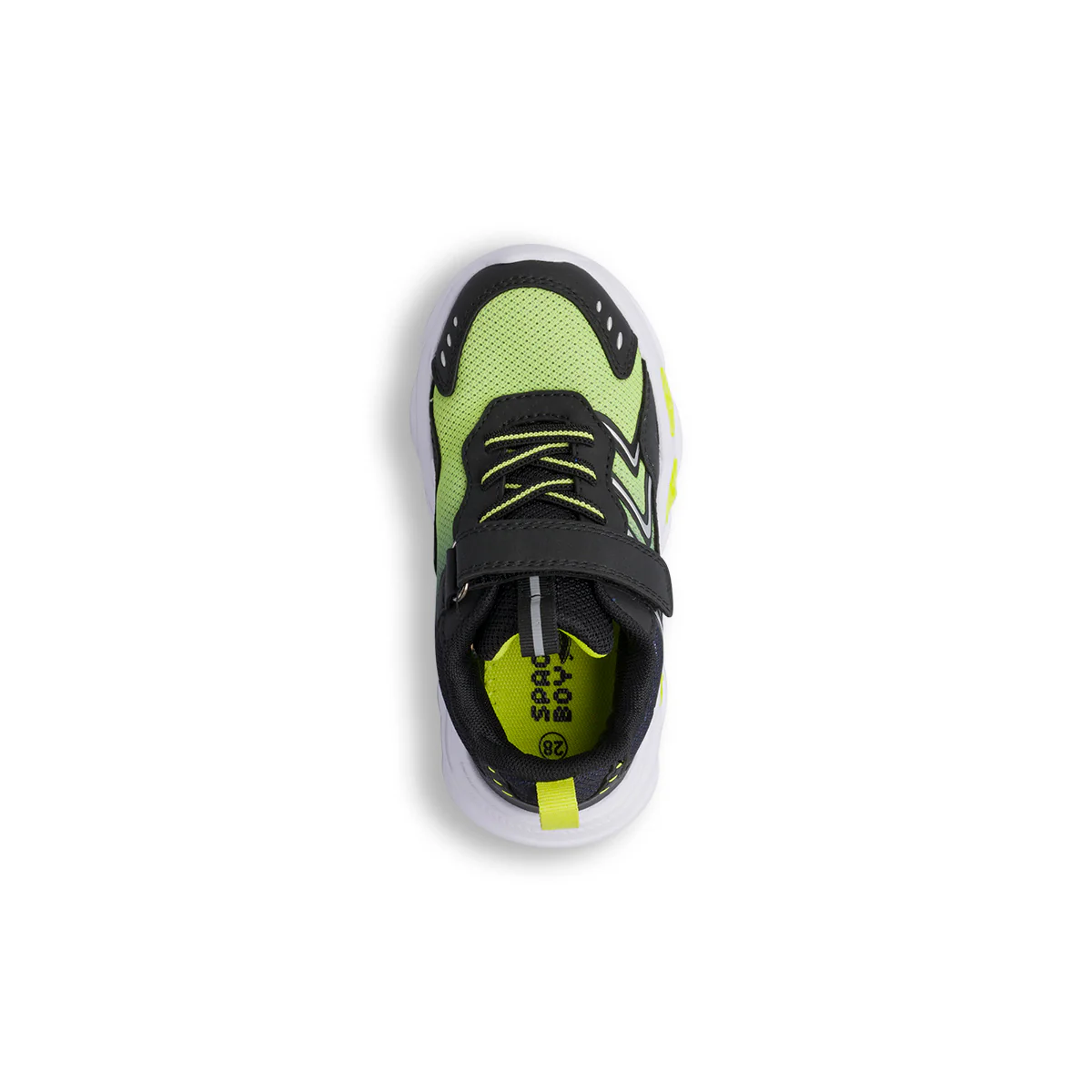 Sneakers bicolore nero e giallo lime con Luci da Bambino Space Boy - Image 5