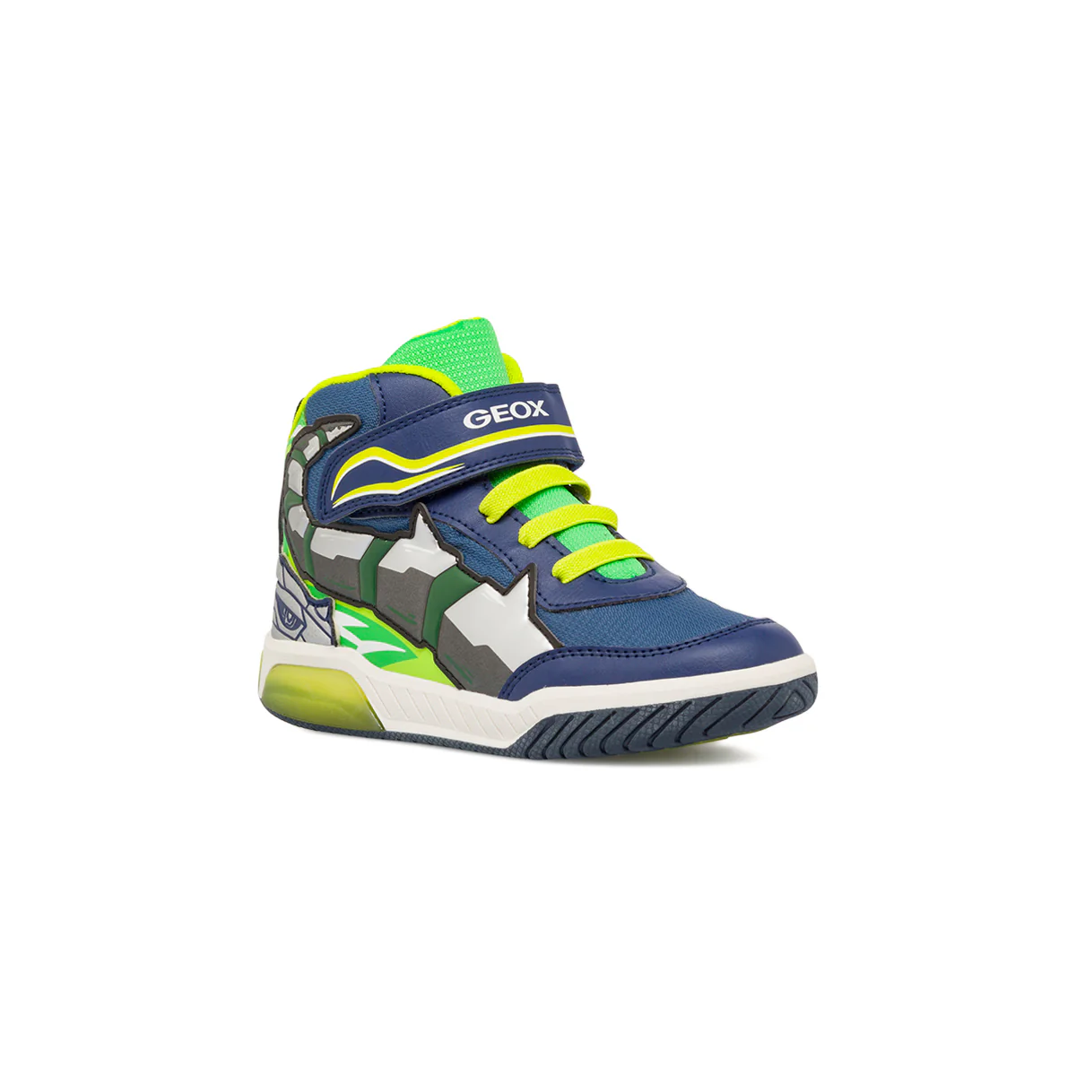 Sneakers blu alte da ragazzo traspiranti Geox con luci - Image 2