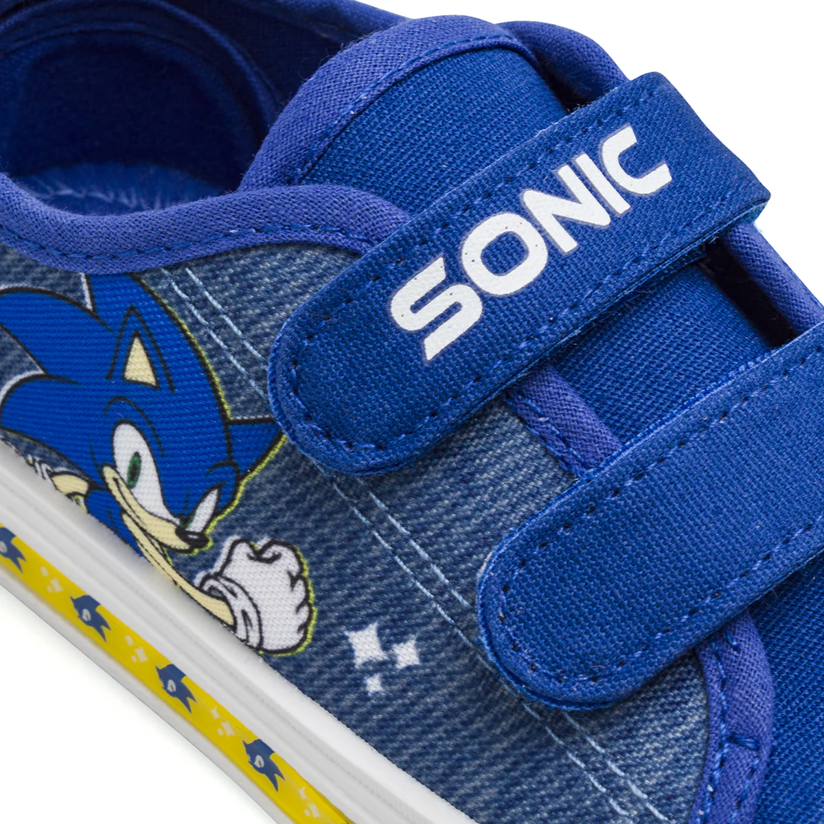 Sneakers blu Bambino con luci e doppi strappi in tessuto stampa Sonic - Image 5