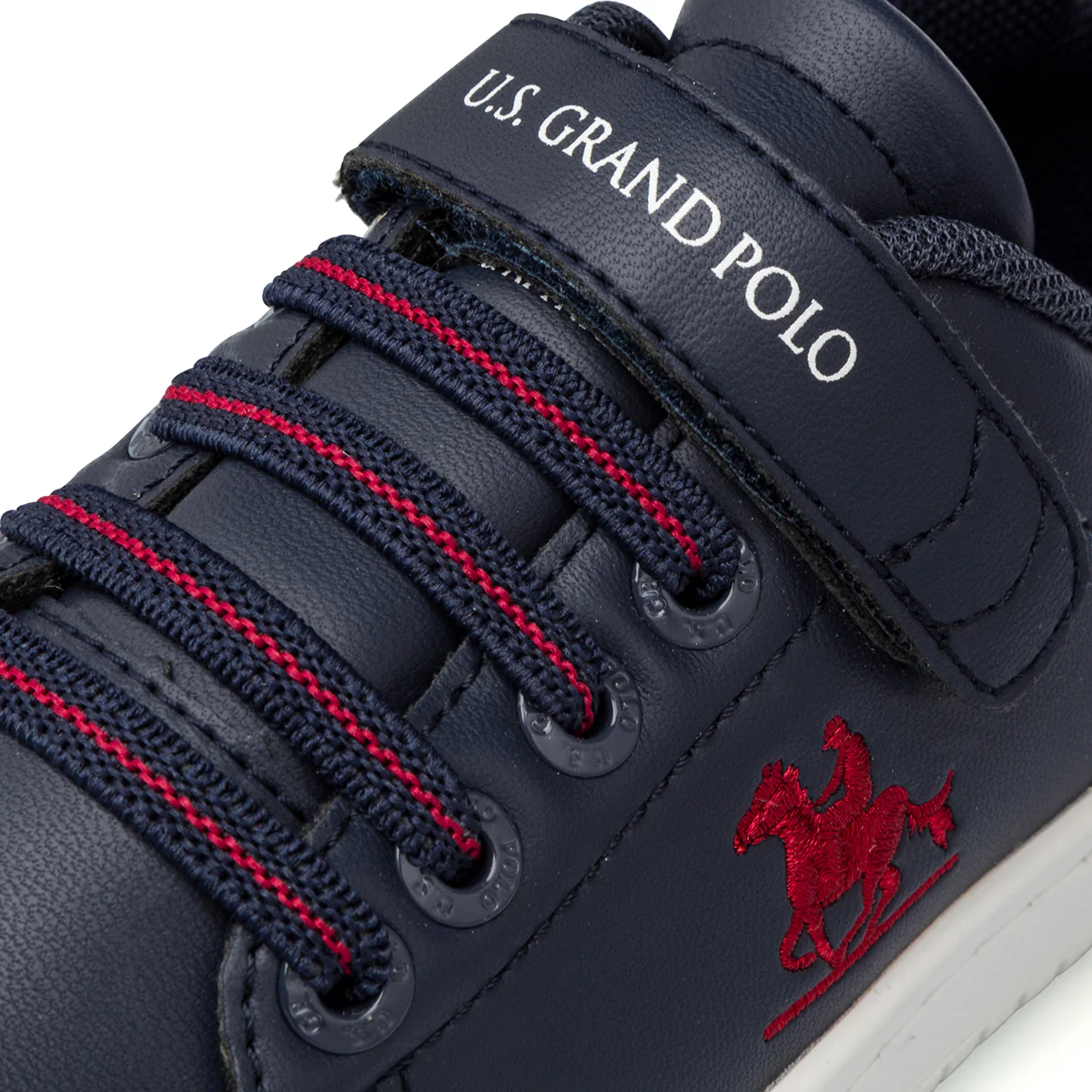 Sneakers blu con dettagli rossi da Bambino U.S. Grand Polo - Image 2