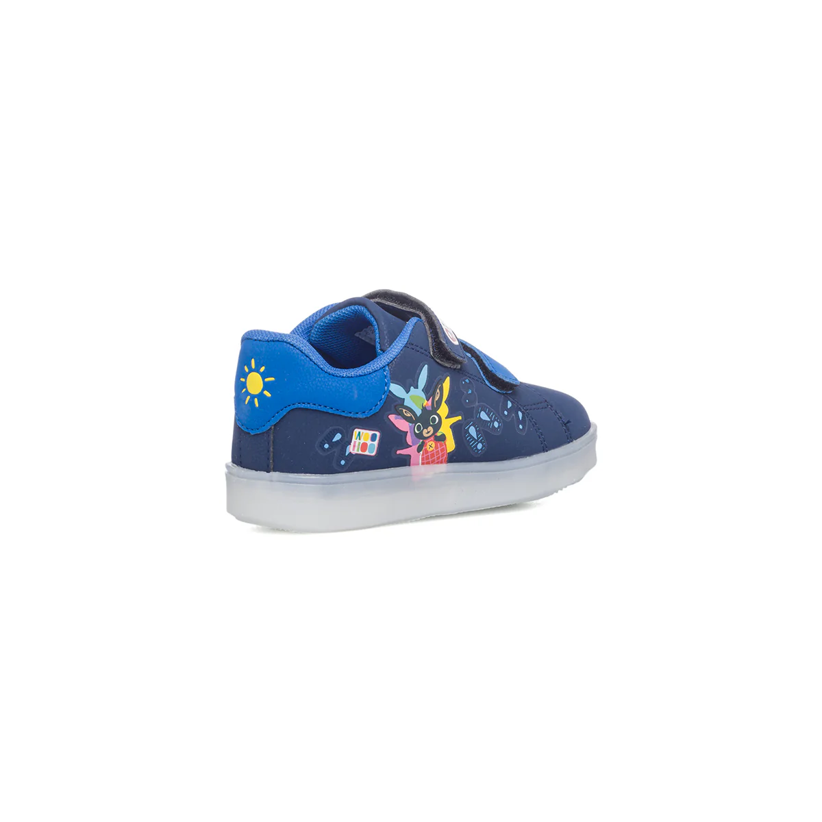Sneakers blu con luci sulla suola e stampa Bing - Image 3