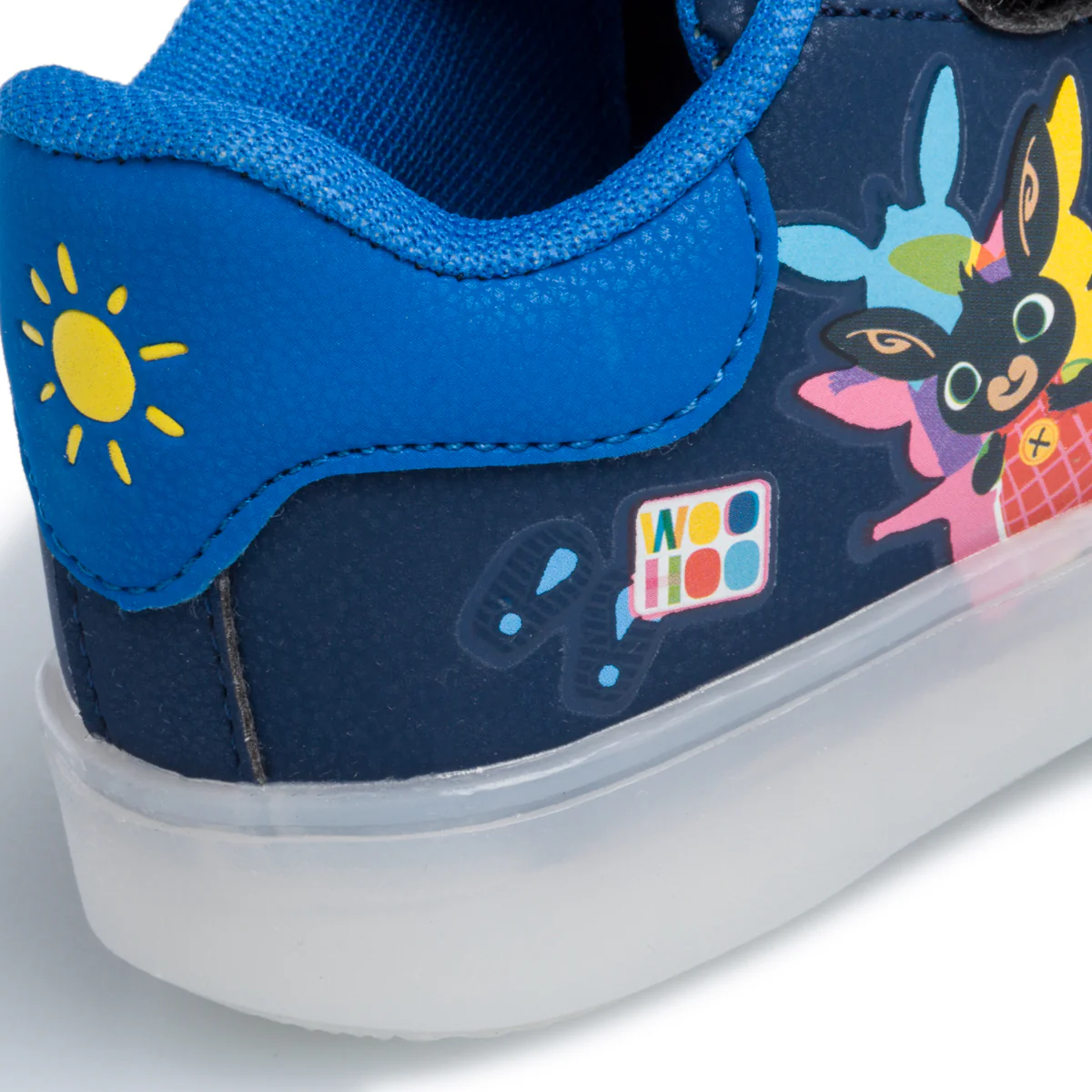 Sneakers blu con luci sulla suola e stampa Bing - Image 8