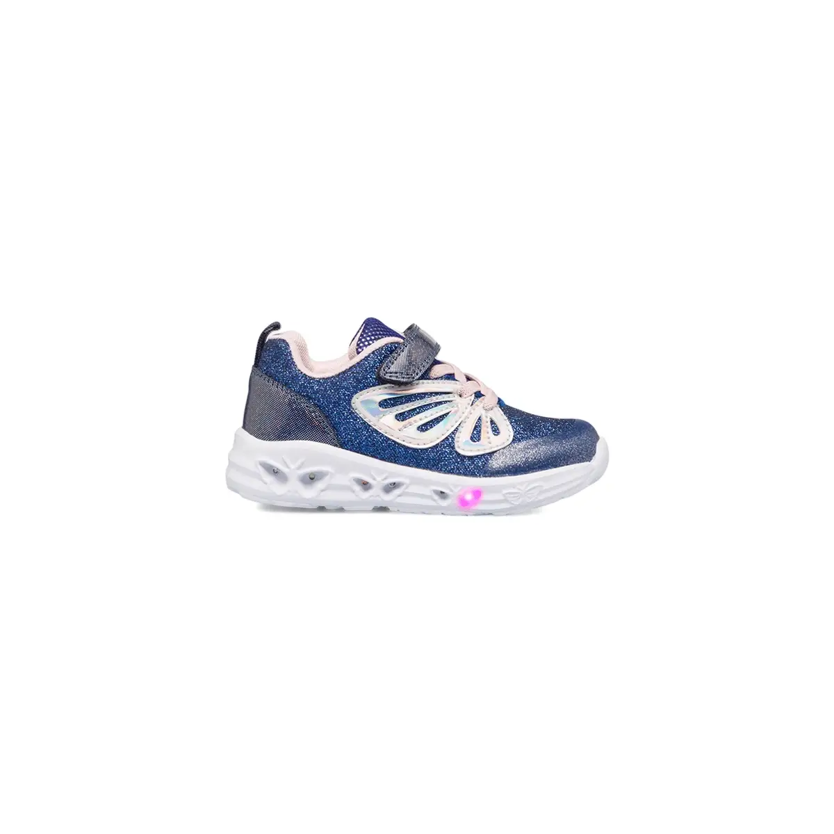 Sneakers blu da bambina con luci nella suola e glitter Le scarpe di Alice