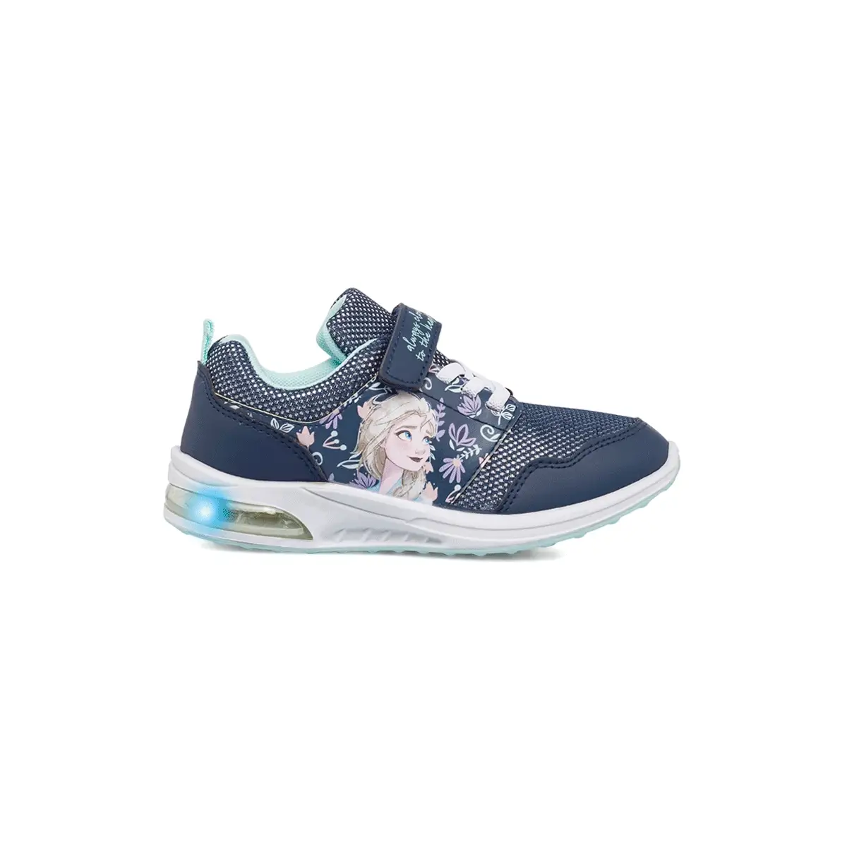 Sneakers Blu da Bambina con Luci nella Suola e stampa Frozen