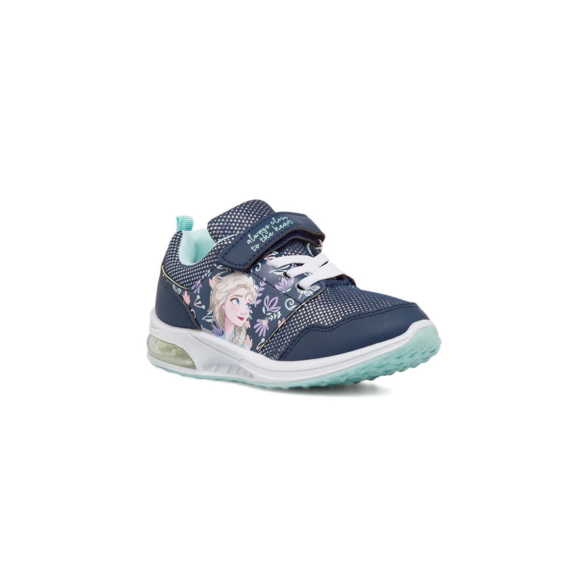 Sneakers Blu da Bambina con Luci nella Suola e stampa Frozen - Image 2