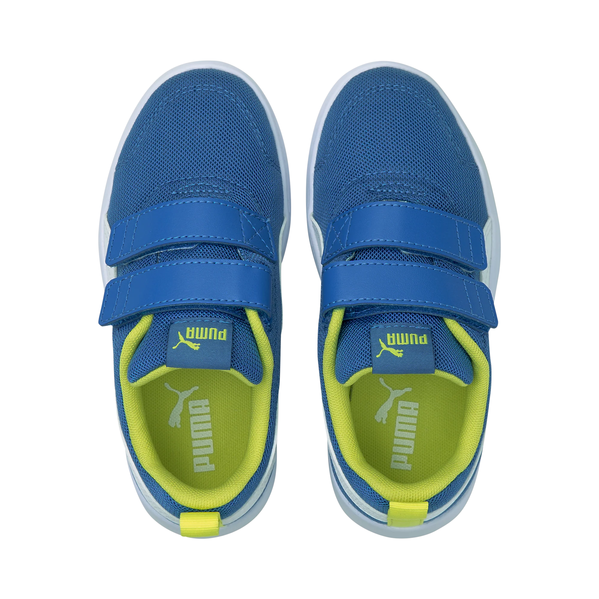 Sneakers blu da bambino con doppio velcro Puma Courtflex v2 Mesh V PS - Image 6