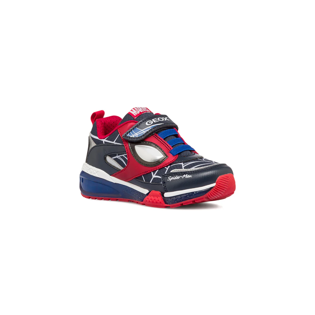 Sneakers blu da bambino con luci nella suola e stampa Spiderman Geox Bayonic - Image 2