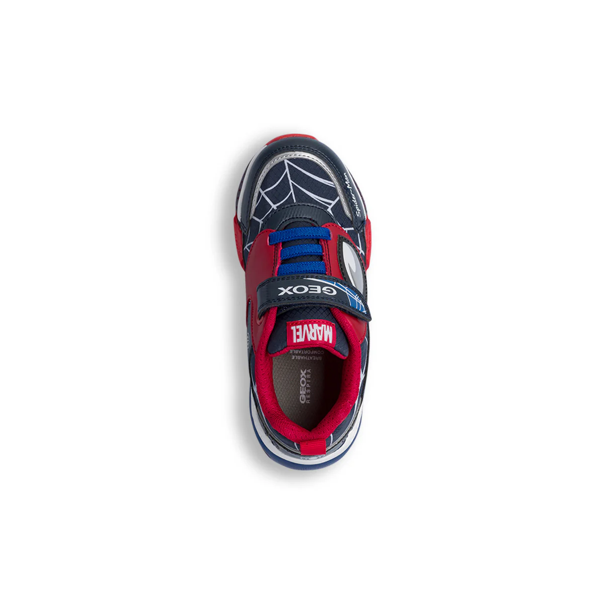 Sneakers blu da bambino con luci nella suola e stampa Spiderman Geox Bayonic - Image 6