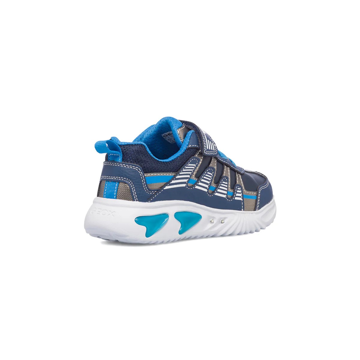 Sneakers blu da bambino con luci nella suola Geox Assister - Image 3