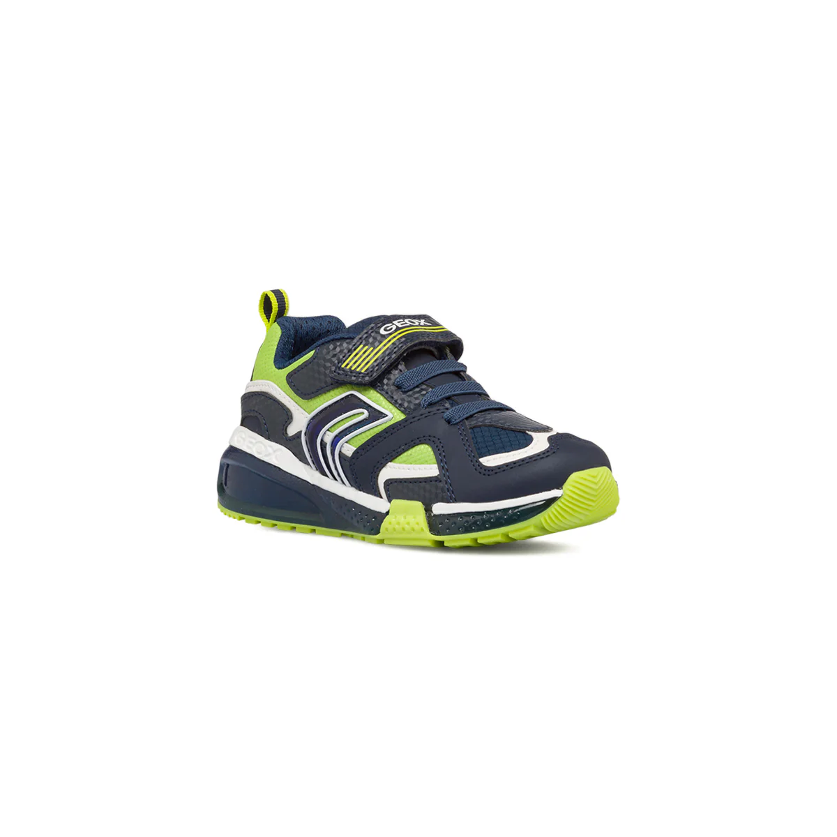 Sneakers blu da bambino con luci nella suola Geox Bayonic - Image 2
