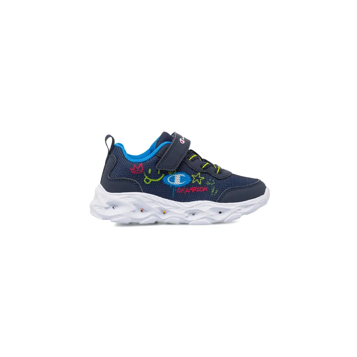 Sneakers blu da Bambino con strappo e luci Champion