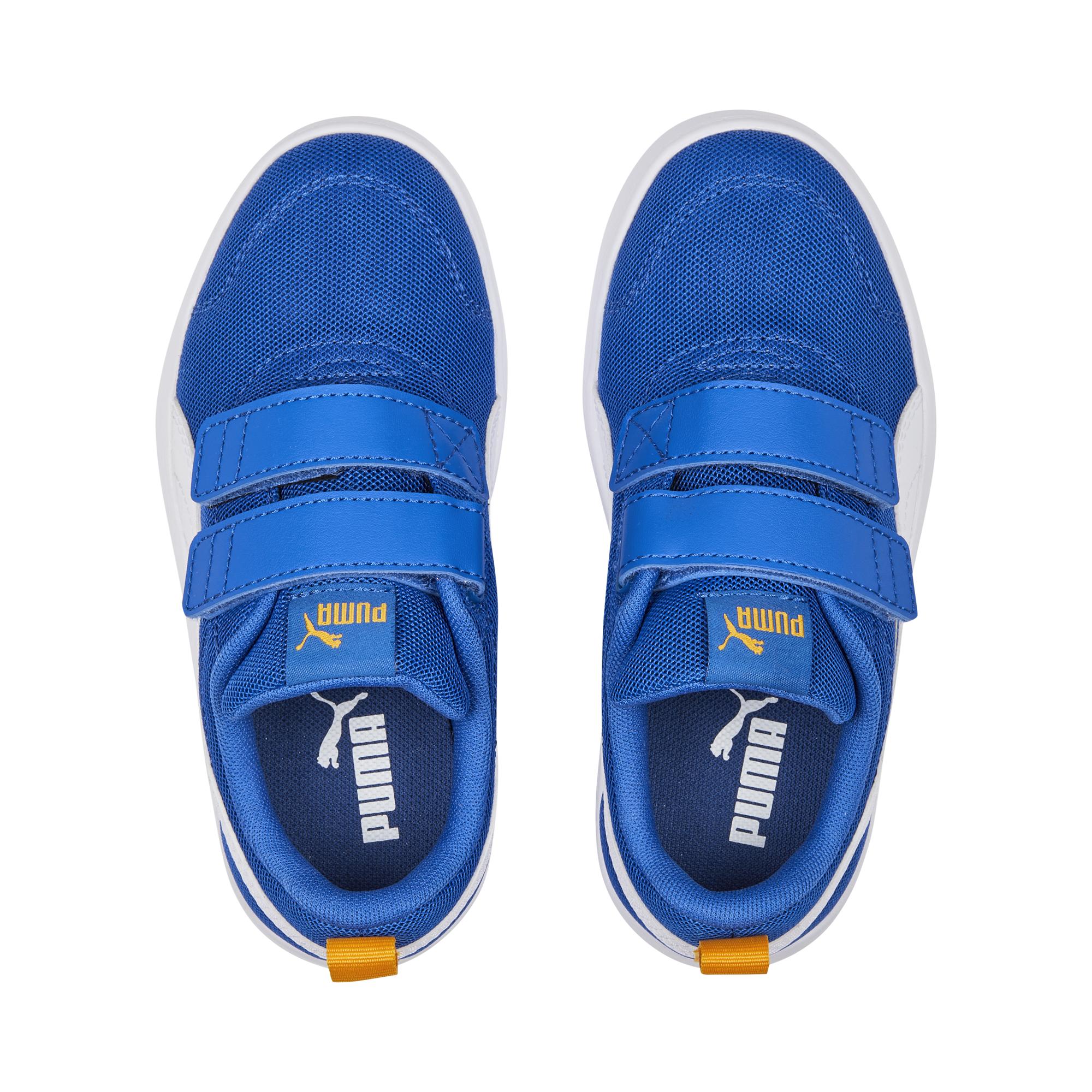 Sneakers blu da bambino con striscia laterale a contrasto Puma Courtflex v2 Mesh V PS - Image 5