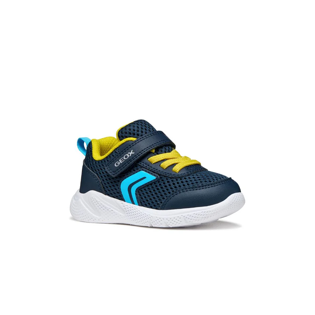 Sneakers blu da Bambino in mesh con suola traspirante e strappo Geox - Image 2