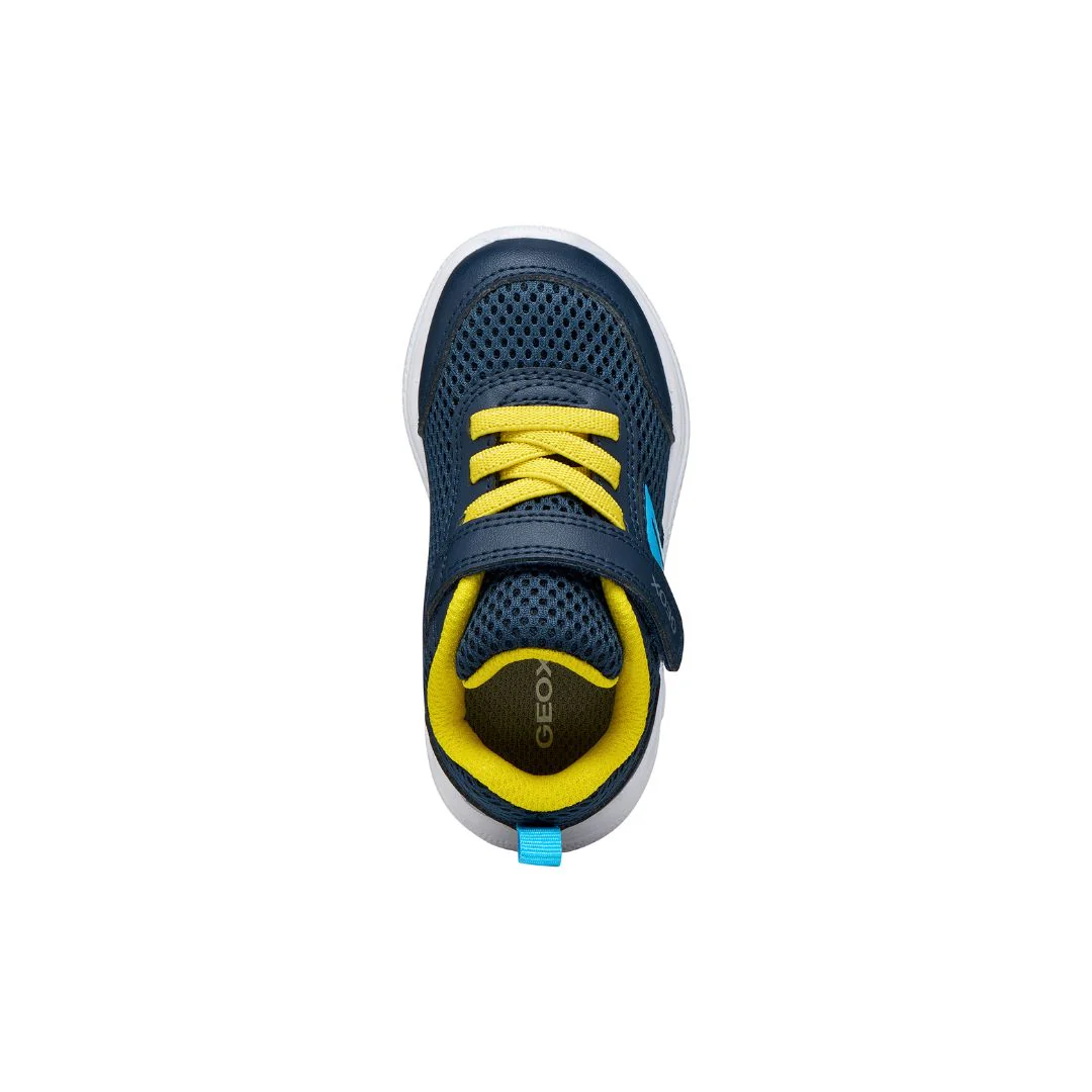 Sneakers blu da Bambino in mesh con suola traspirante e strappo Geox - Image 4