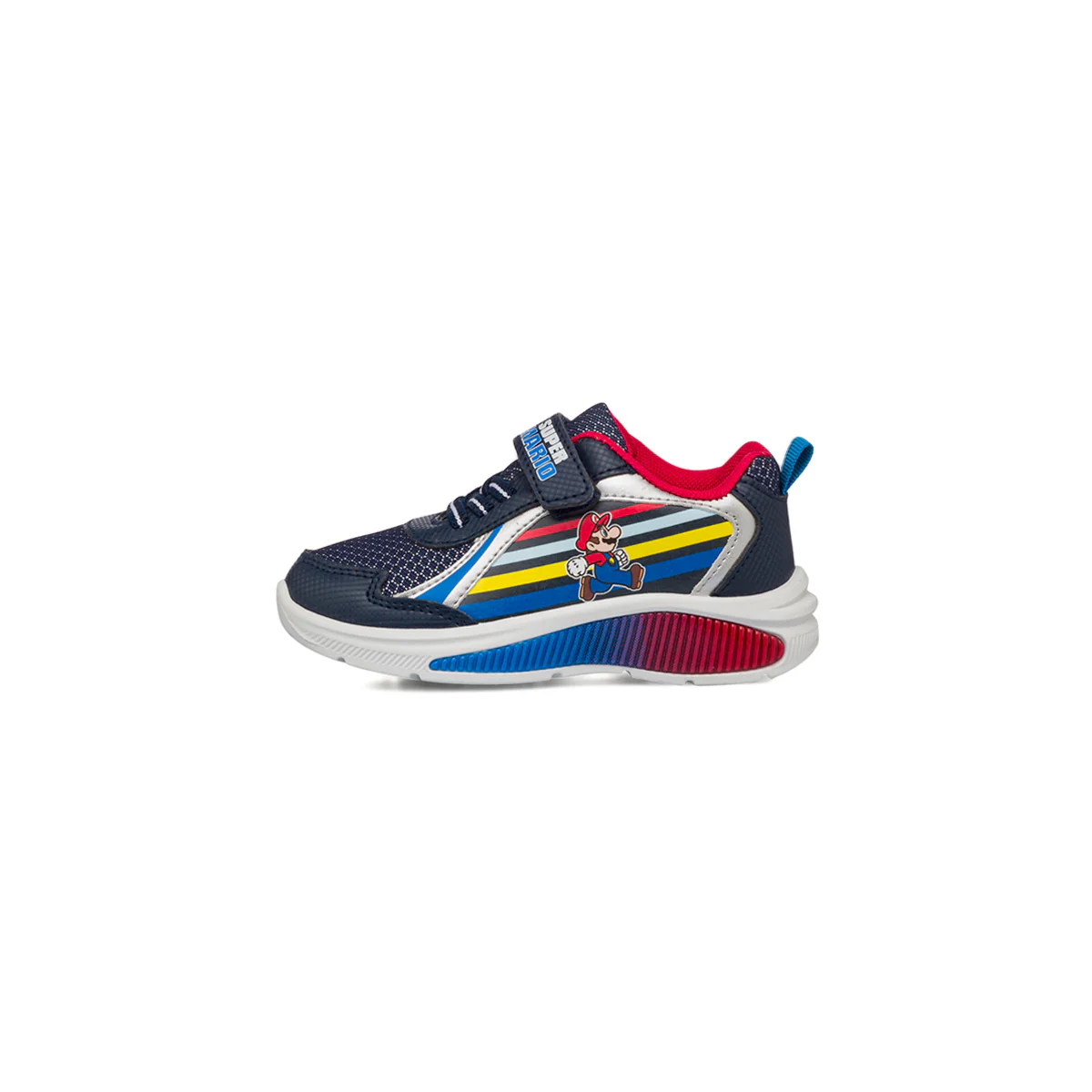 Sneakers blu da Bambino in tessuto traspirante con inserto Super Mario